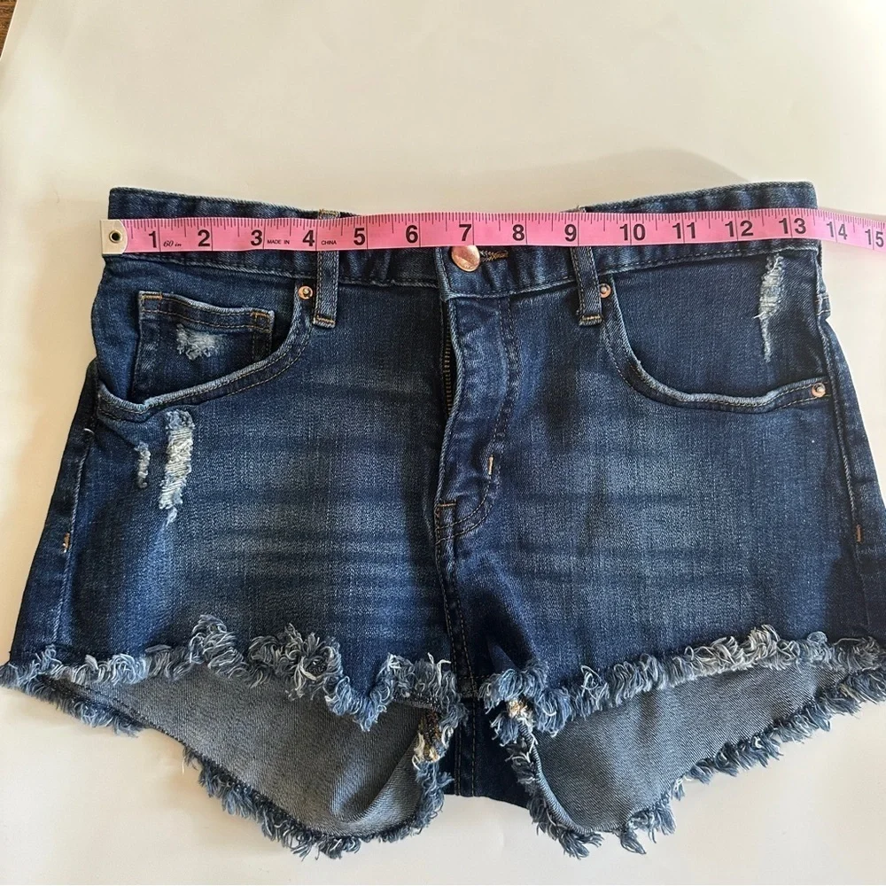 H&M Denim Raw Edge Cutoff Shorts Sz 4